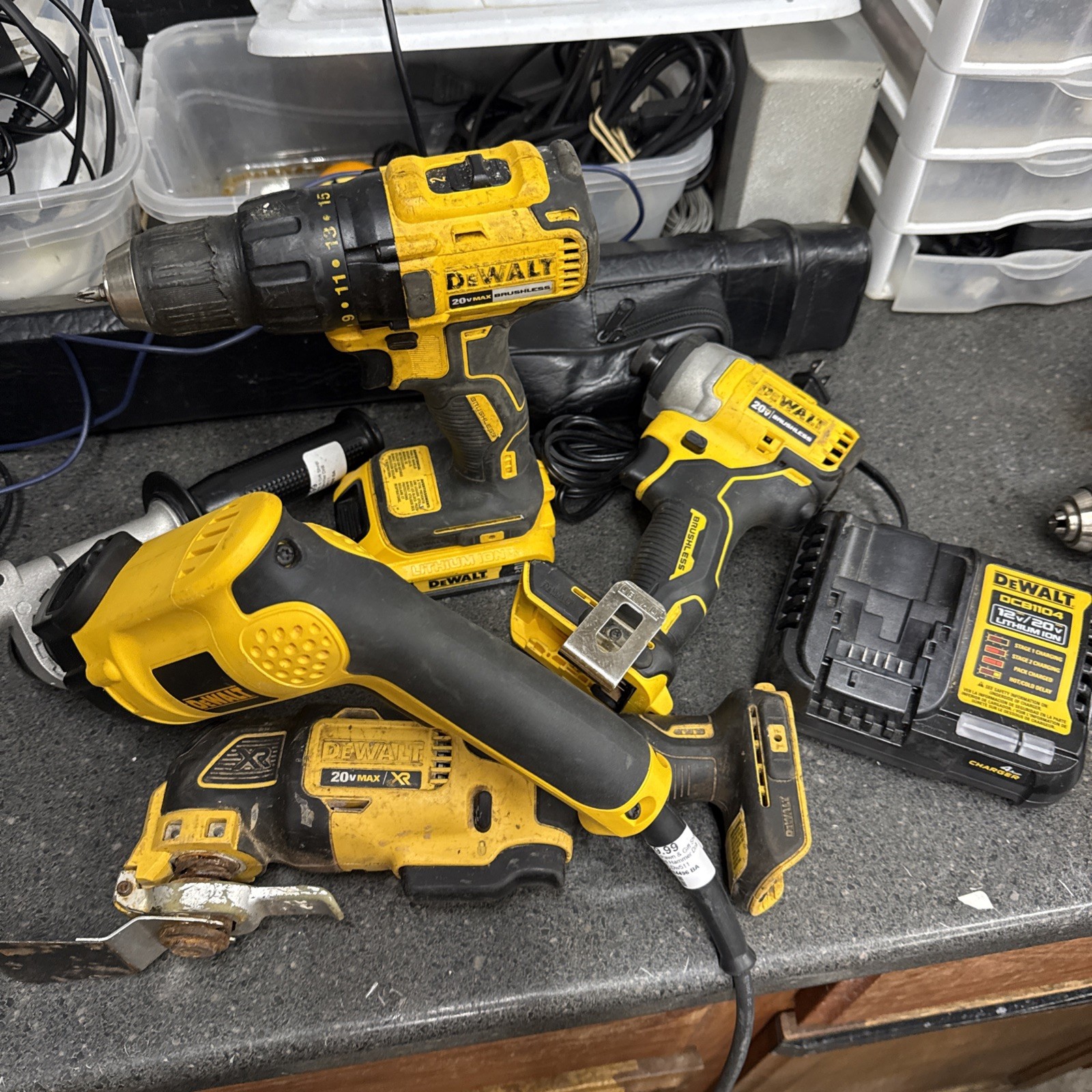 Dewalt Lot Dcs355 Dcd777 DCF809B 20V Brushless Impact Driver Dw511 + Battery Set