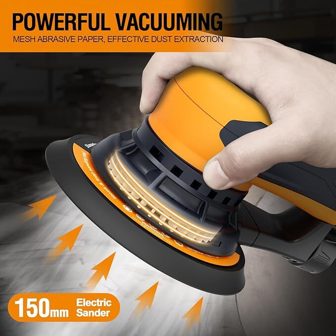 MAXXT Electric Brushless Orbital Sander with Two Backing plates for Woodworking