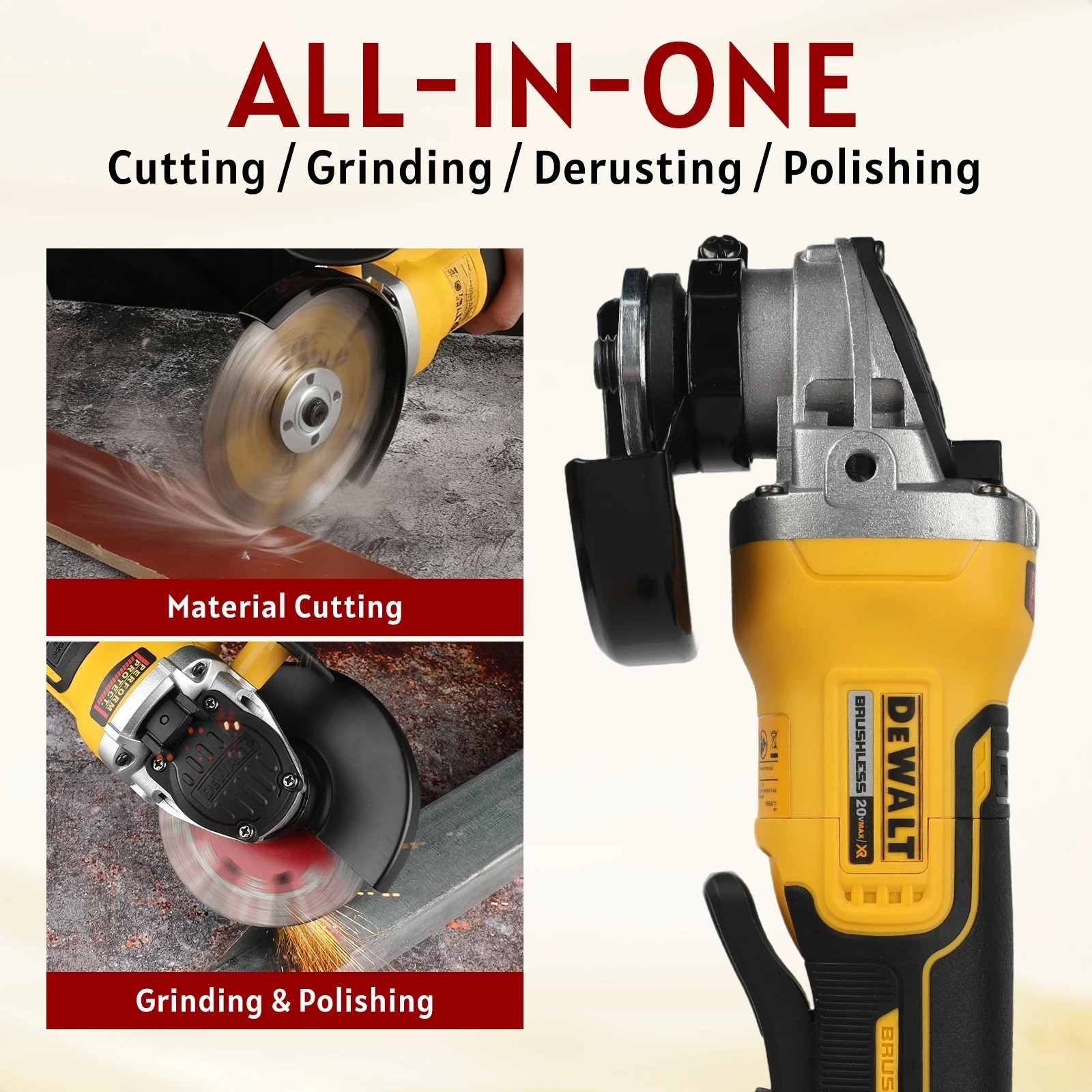 DEWALT DCG405 125mm flat head angle grinder bare machine tool cutting machine…