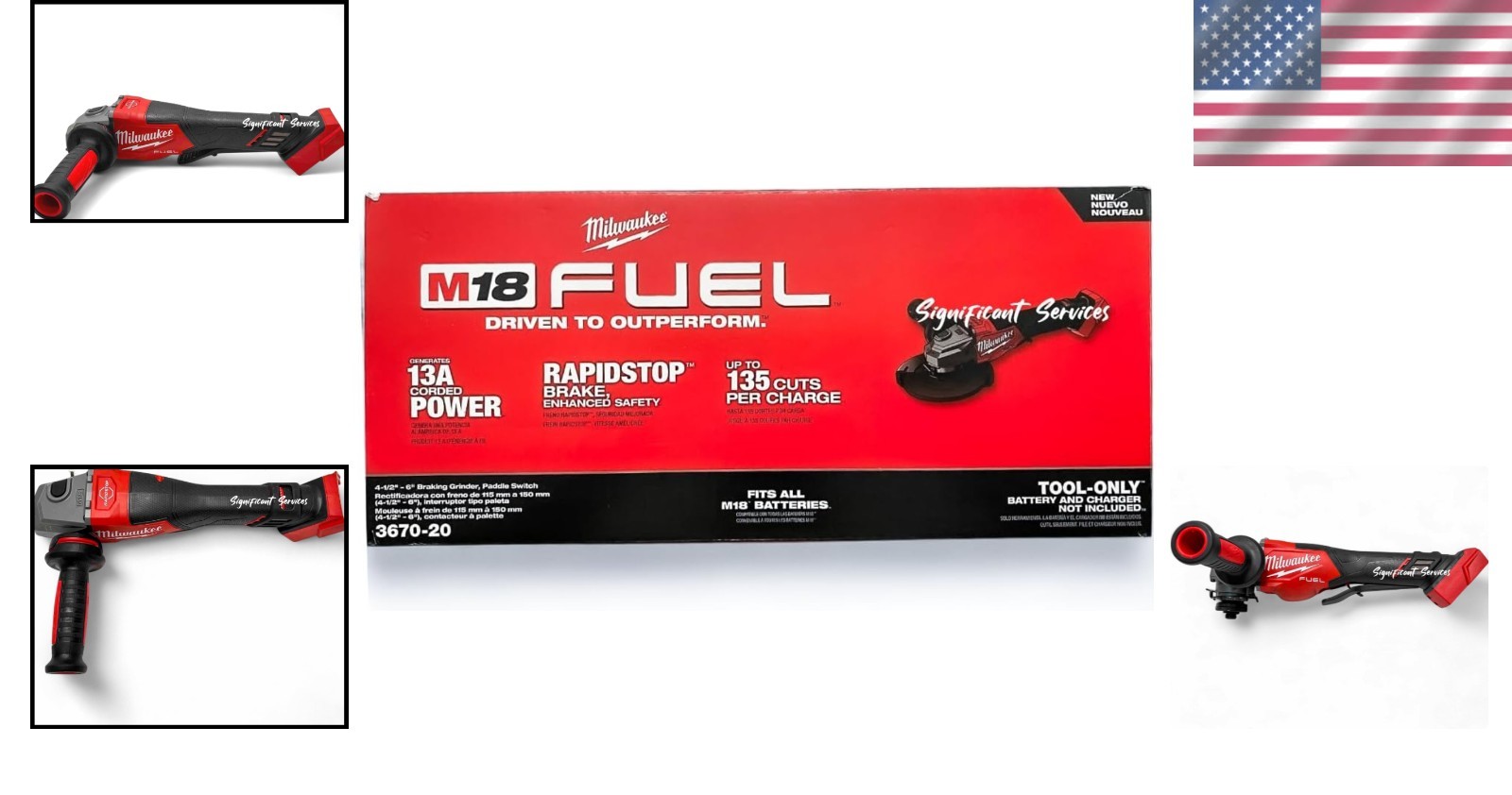 Milwaukee 4-1/2&Prime;-6&Prime; Cordless Braking Grinder – 156W Power & Precision Control
