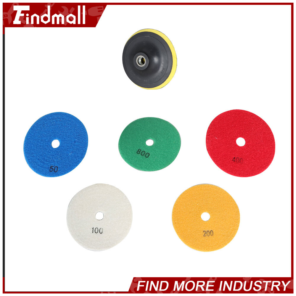 Findmall 6 Pack 5&Prime; Diamond Concrete Polishing Pads Wet Dry Polishing Pads Set