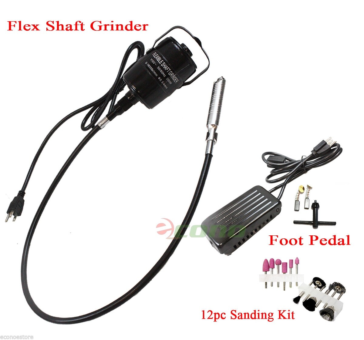 Electric 36&Prime; Flexible Shaft Die Grinder Rotary Tool Variable Speed w/Foot Pedal