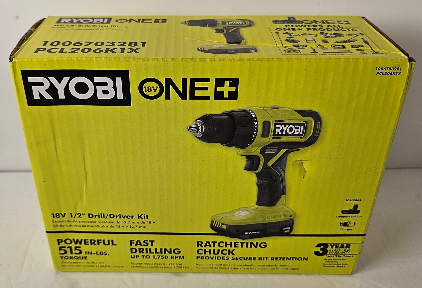 ONE+ 18V Cordless 1/2 in. Drill/Driver Kit with Compact Battery and Charger