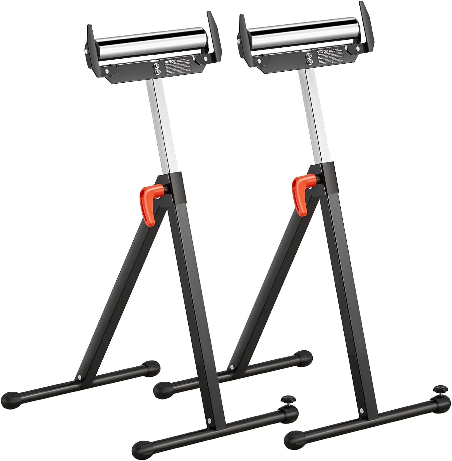 Heavy Duty Roller Stands 2-Pack – 27-43 in Adjustable Height, 250 lbs Capacity