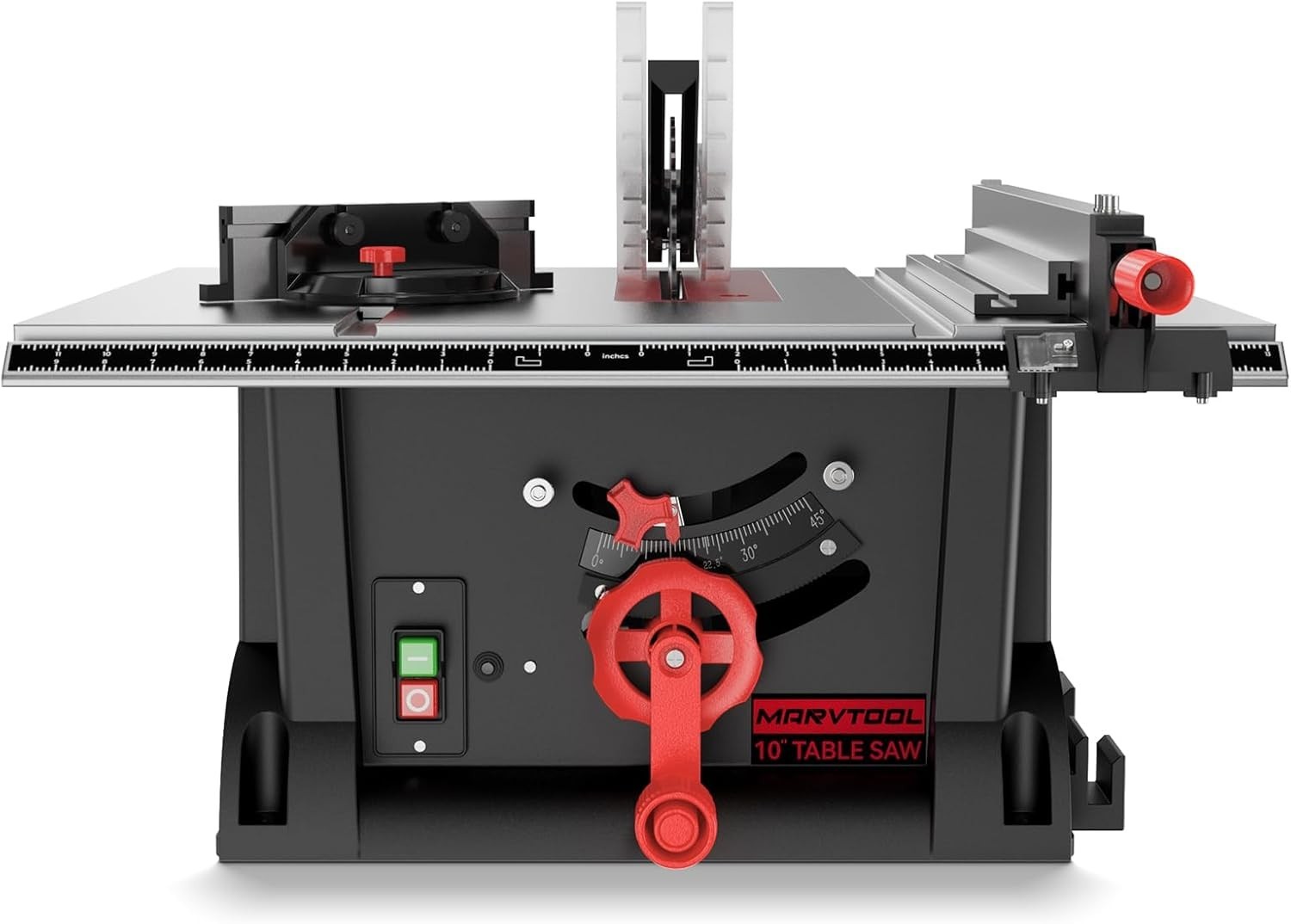 MarvTool 10 inch 15Amp Table Saw 45&90 Degree Cutting Range Lightweight Portable