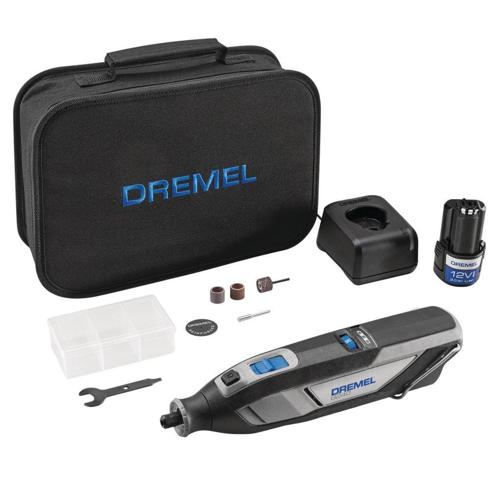 Dremel 8240 12V Li-Ion Cordless Rotary Tool Kit, Battery, Charger, 5 Accessories