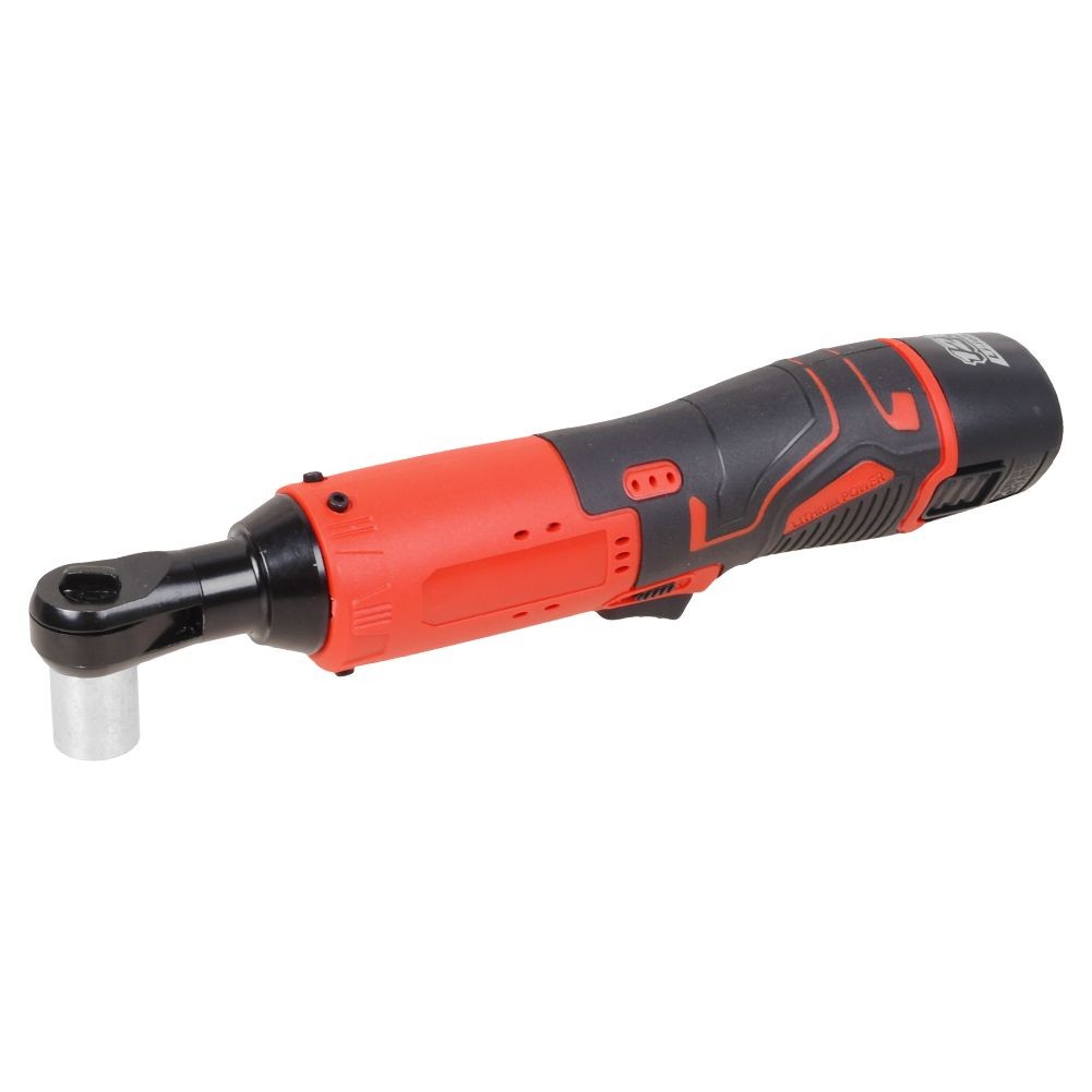 3/8&Prime; Cordless Ratchet Right Angle Wrench Impact Power Tool 2x Battery &7 Socket