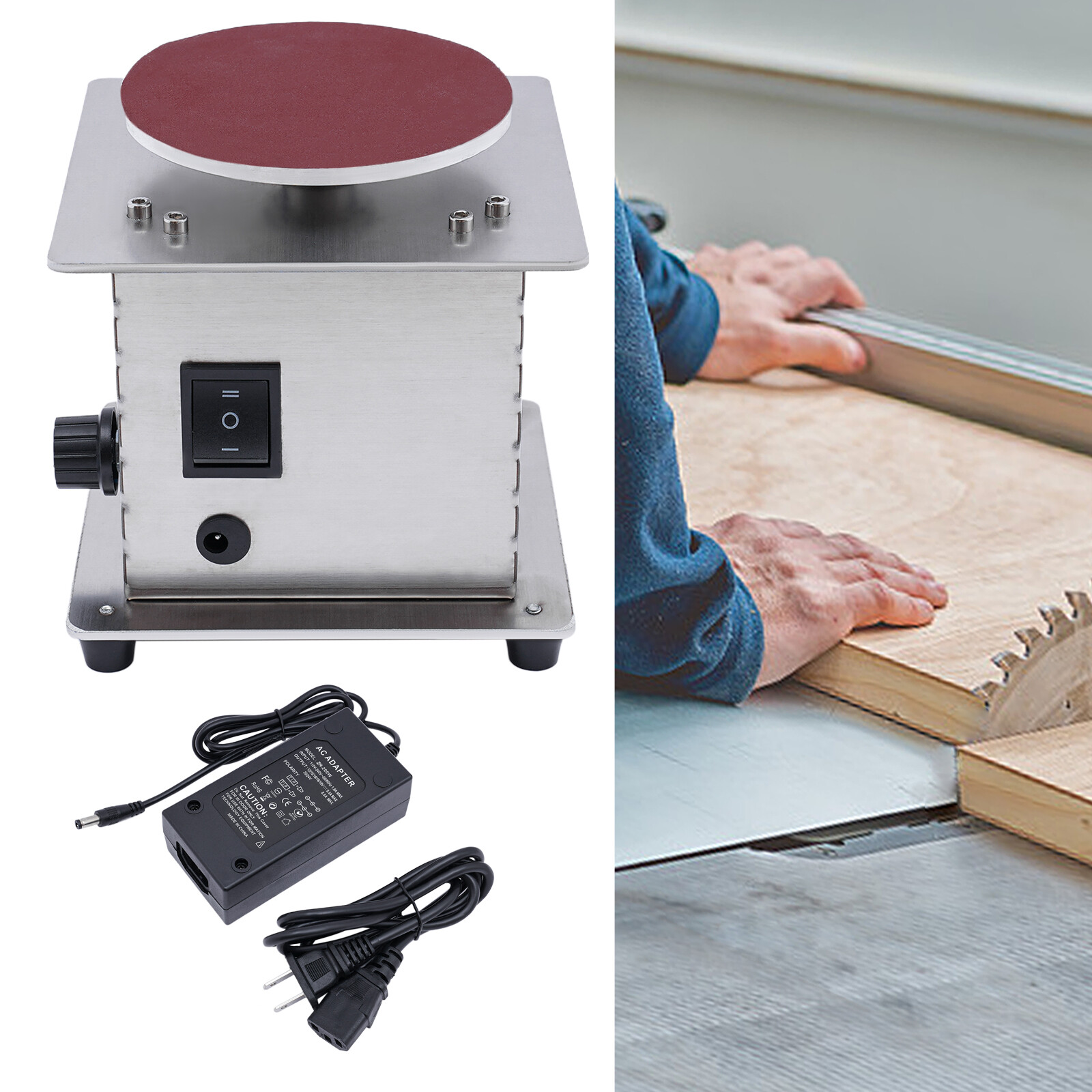4 Inch Tabletop Mini Disc Sander Wood Metal Electric Sanding Machine 6000RPM USA