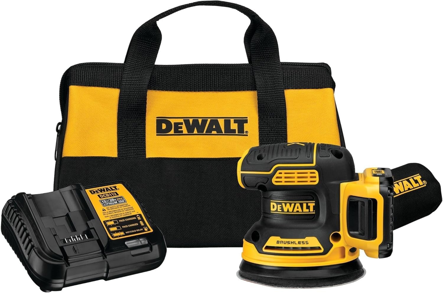 DEWALT DCW210D1 20V 5&Prime; Brushless Orbital Sander Kit – 2Ah, 8000-12000 OPM