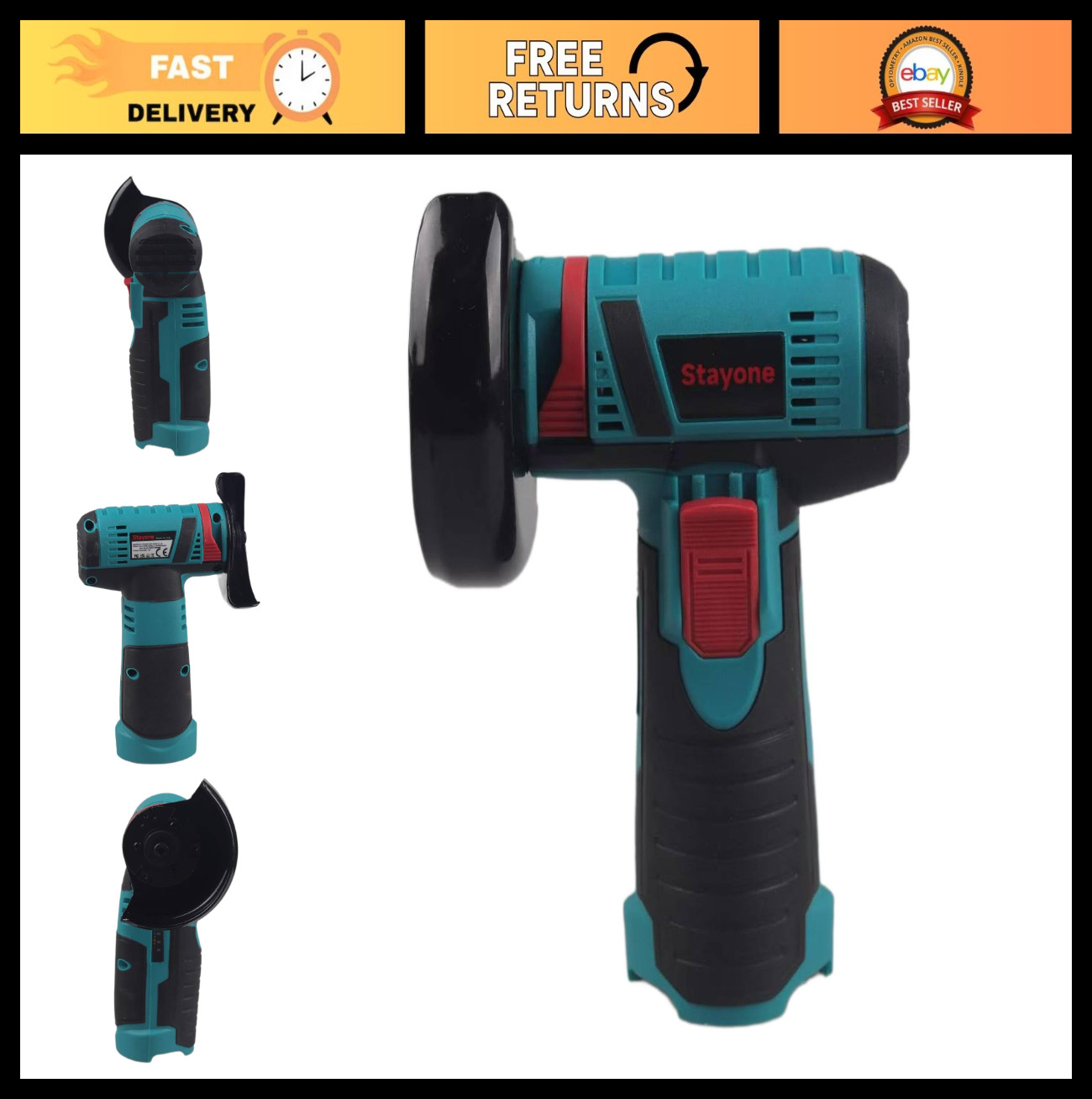 12V Cordless Mini Angle Grinder Set – 3 Inch Electric Cutter, 2 Batteries & Whee