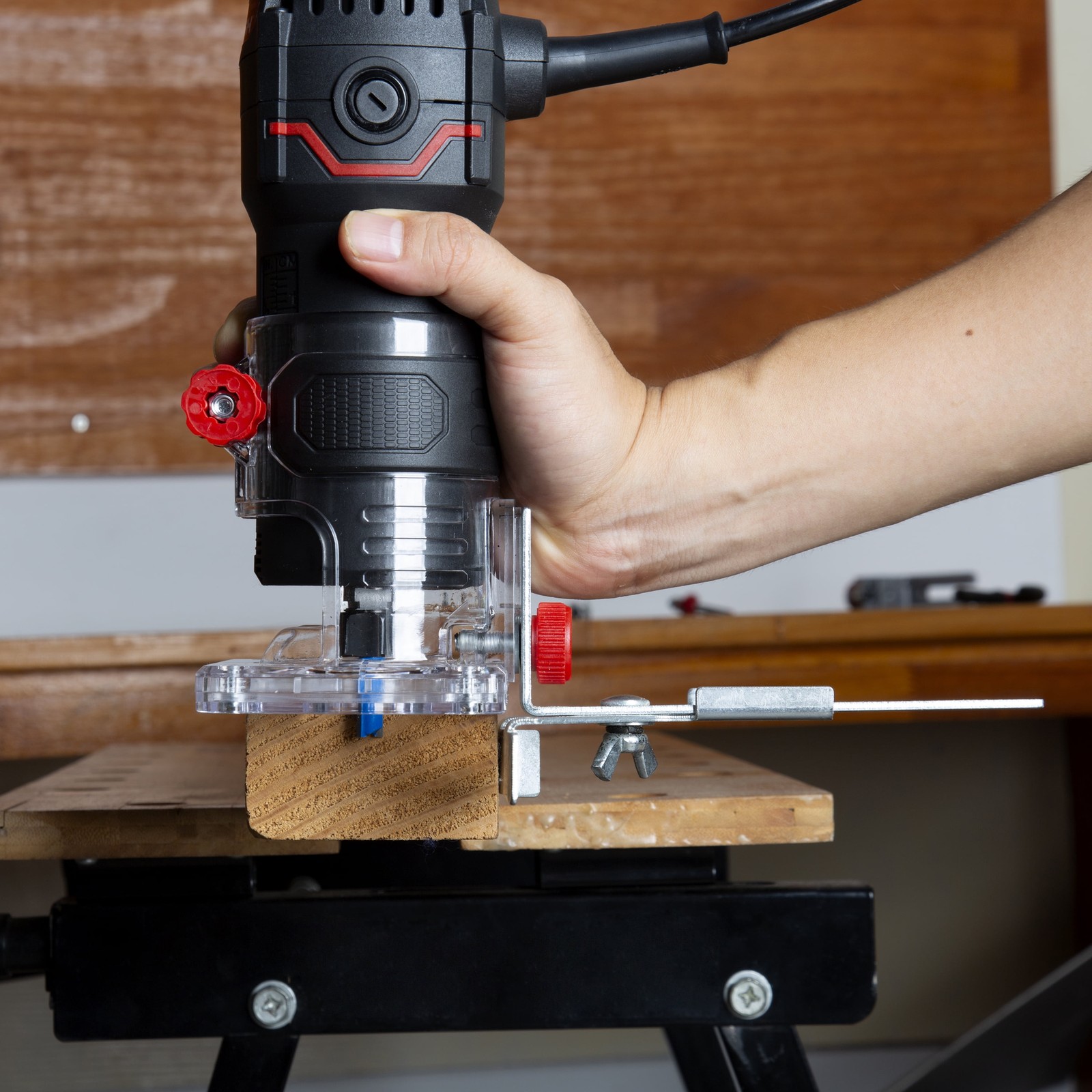 Hyper Tough 2.5A 1/4 inch Trim Router, Light-Duty Woodworking Router Type