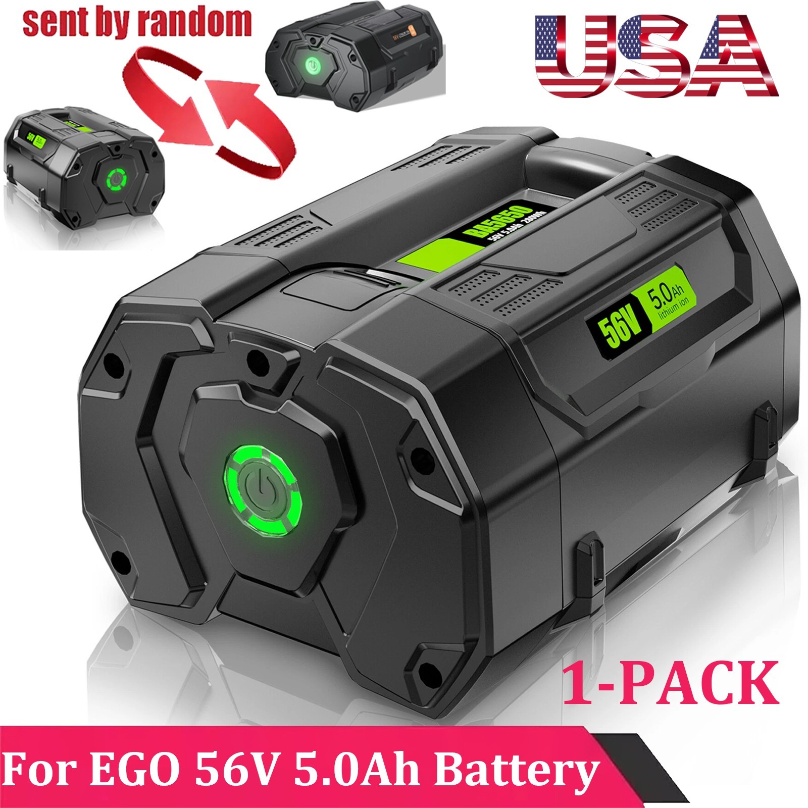 1x For EGO POWER+ BA2800T 56V 5.0 AH Lithium Ion Battery w/ Fuel Gauge 56 Volt