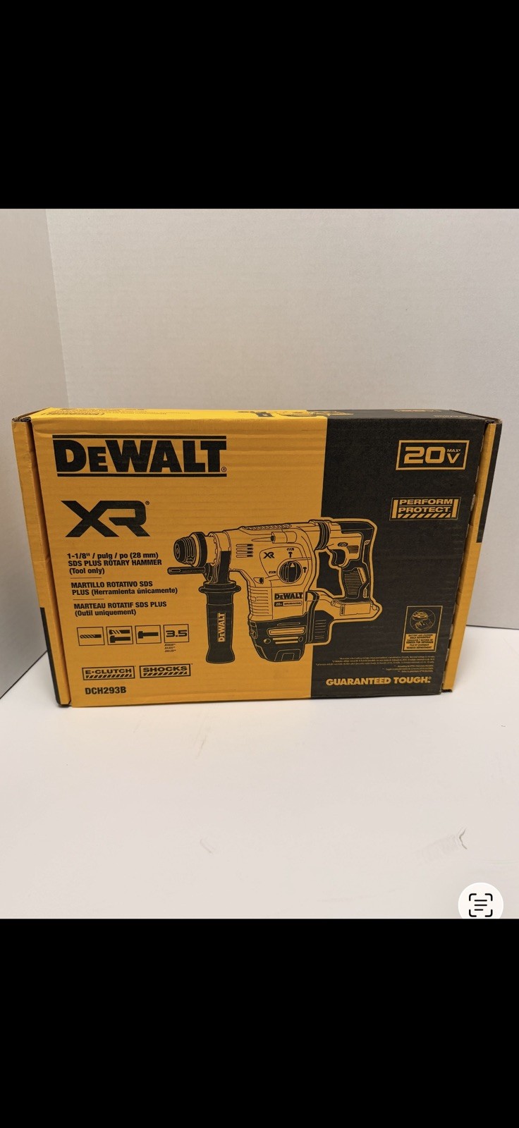 DeWALT DCH293B 20V 1-1/8-Inch SDS-Rotary Hammer – Bare Tool