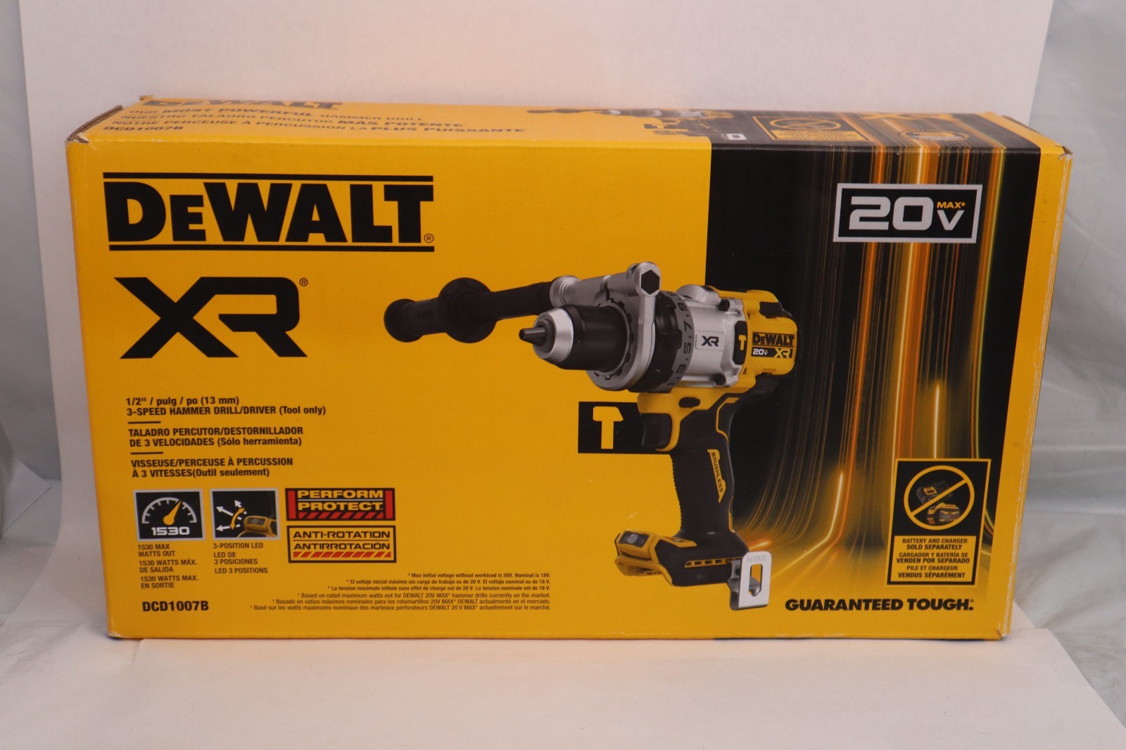 Dewalt DCD1007 20V 20 Volt Max XR 1/2&Prime; Brushless Hammer Drill w/ Handle #20920