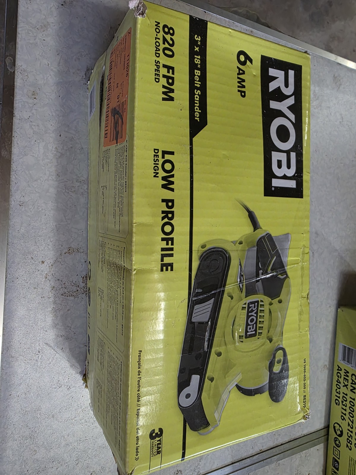 Ryobi Low Profile Belt Sander, 6amp Green/Black