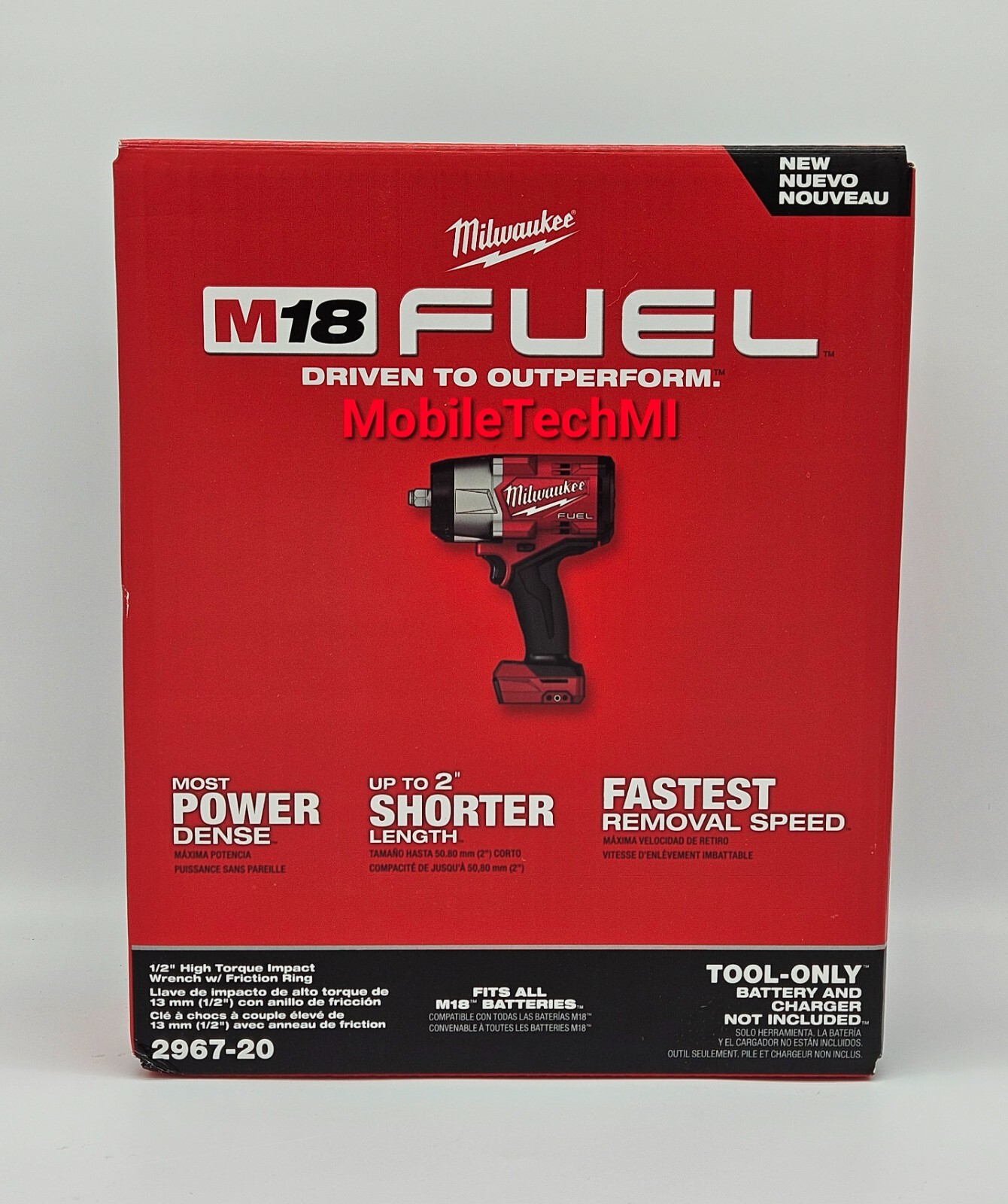 Milwaukee M18 2967-20 FUEL 1/2&Prime; High Torque Impact Wrench w/ XC5.0 Ah Battery
