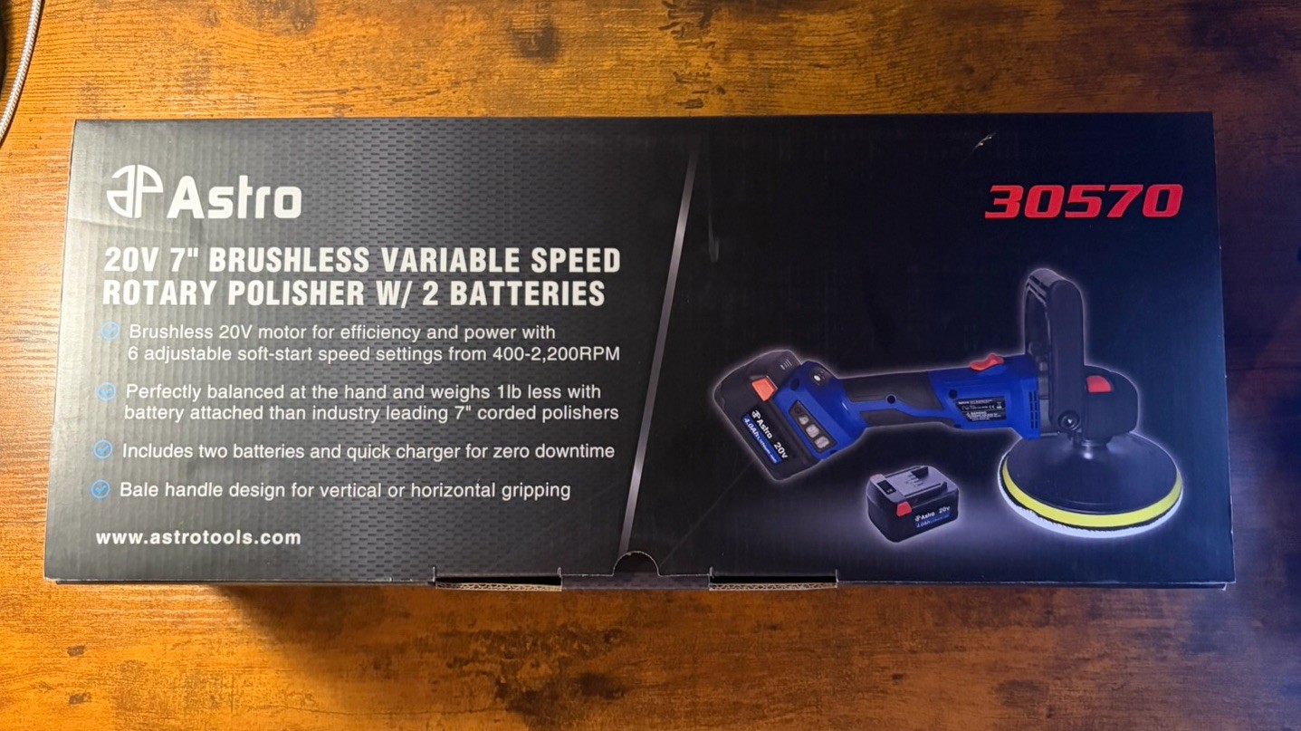 Astro Tools 30570 20V 7&Prime; Brushless Variable Speed Cordless Rotary Polisher 🔋x2
