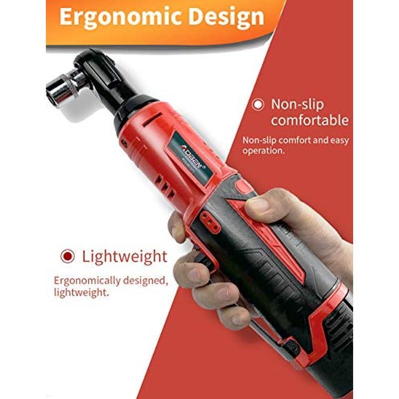 Cordless Electric Ratchet Wrench Set 12V 40 Ft-Lbs Torque 280RPM LED Light New
