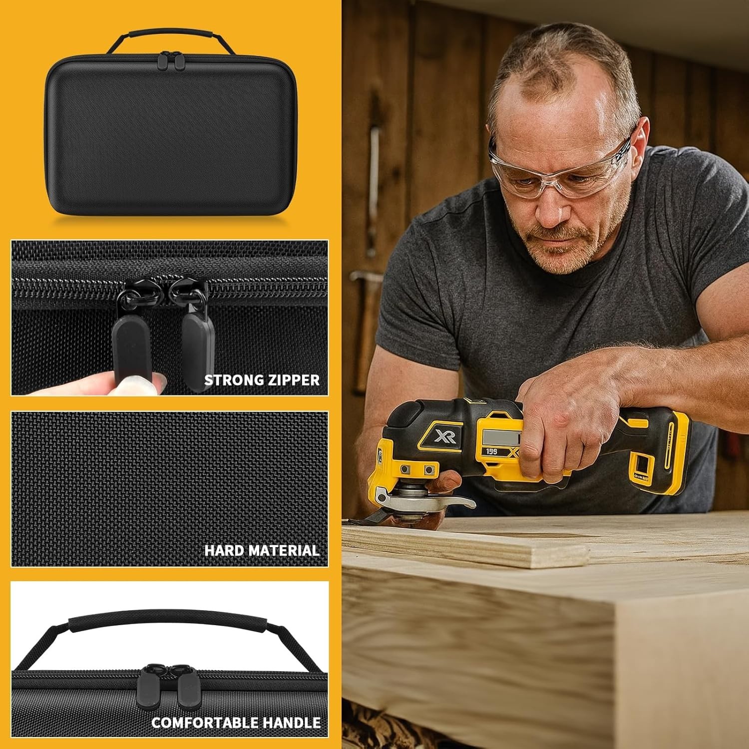 Case for DEWALT DCS356B/ DCS354B 20V MAX XR Oscillating Multi-Tool, Large Carry