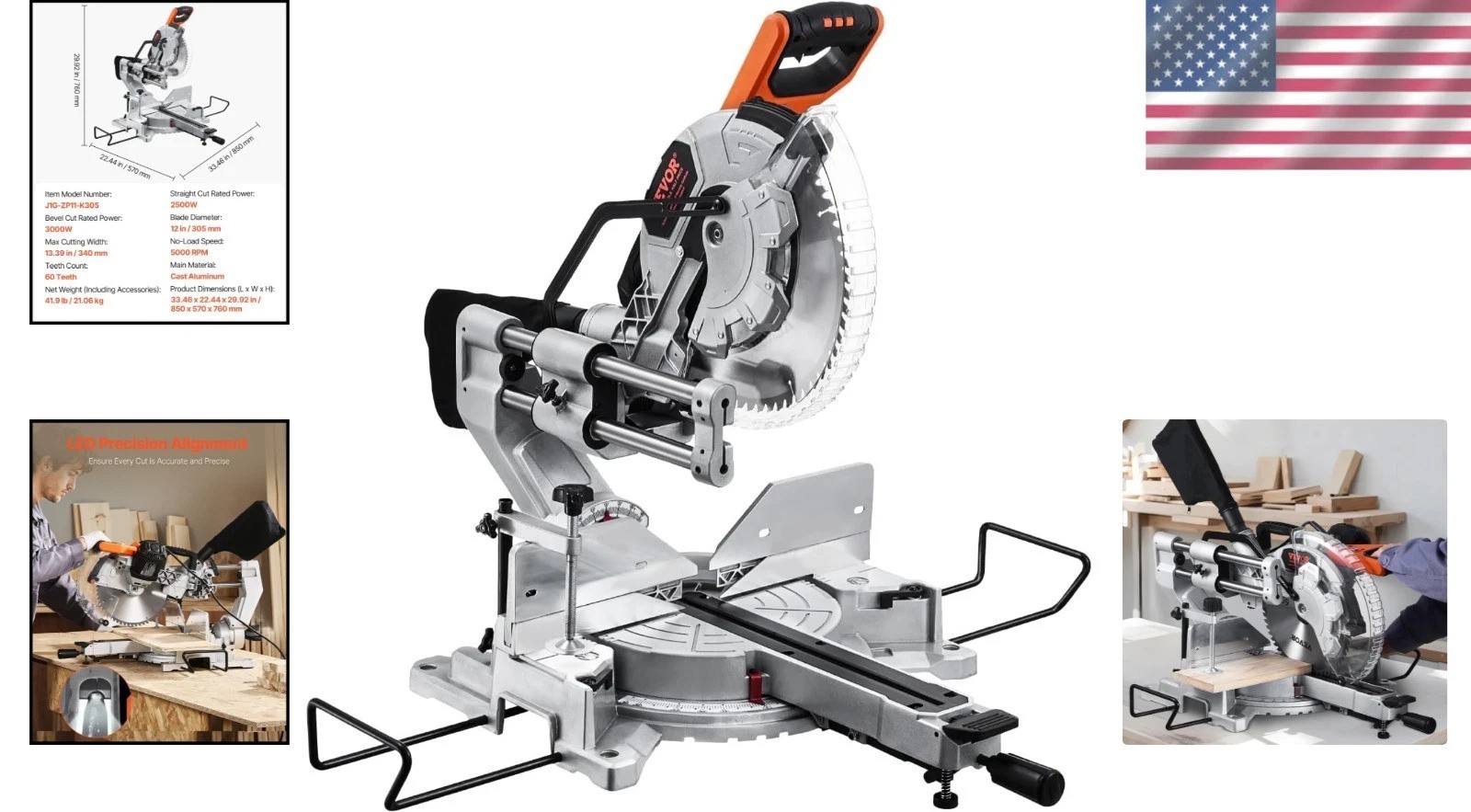 Professional 12-Inch Sliding Miter Saw – Ideal for Wood & Composite Materials
