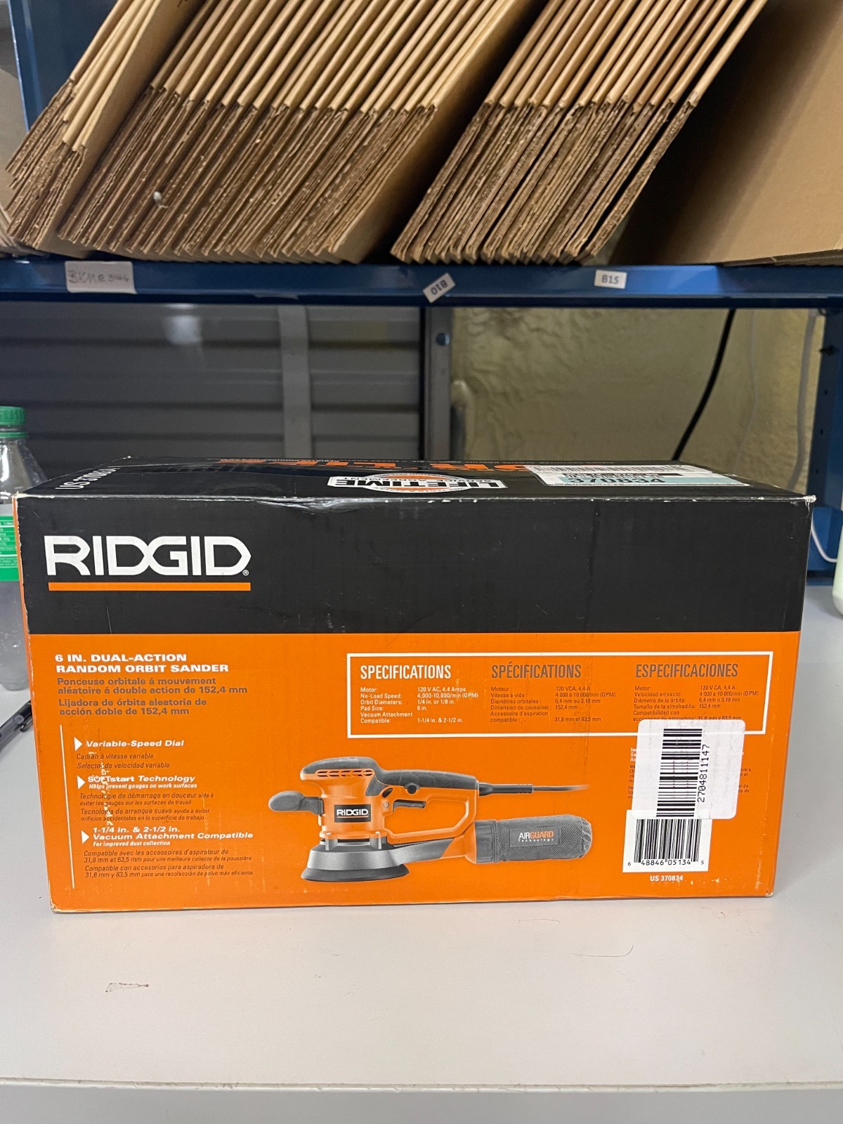 Ridgid CORDED 6 inch dual action random orbit sander (R26111) NEW
