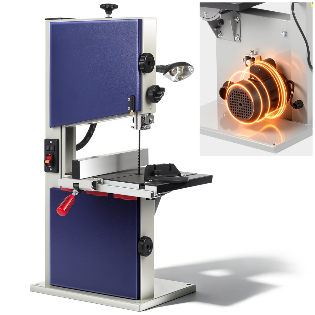 Portable 10-Inch Bandsaw for Woodworking Multi-angle Cutting 0-45° +2 Saw Blade