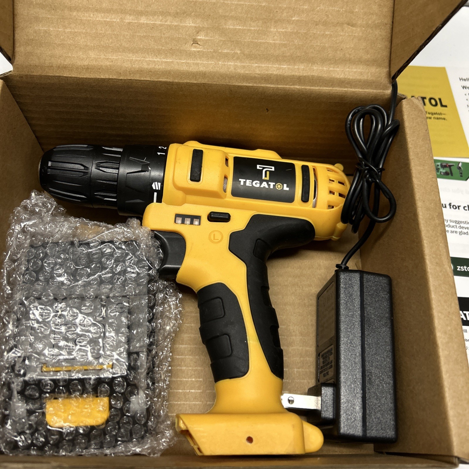 TEGATOK CD-20AN Cordless Drill Handheld Yellow 20V0-850RPM 30NM 0.8-10mm New!