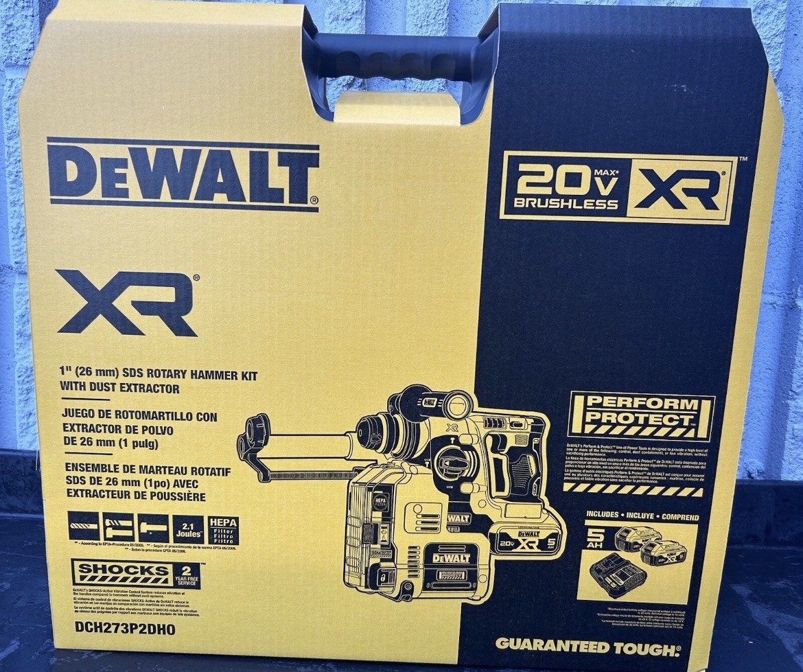NEW Dewalt DCH273P2DHO XR Brushless 1” SDS Plus Rotary Hammer Kit W/2 batteries