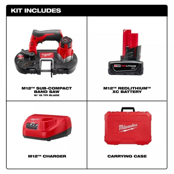 Milwaukee CANADA 12V Lithium-Ion Cordless Sub-Compact Band Saw XC Kit