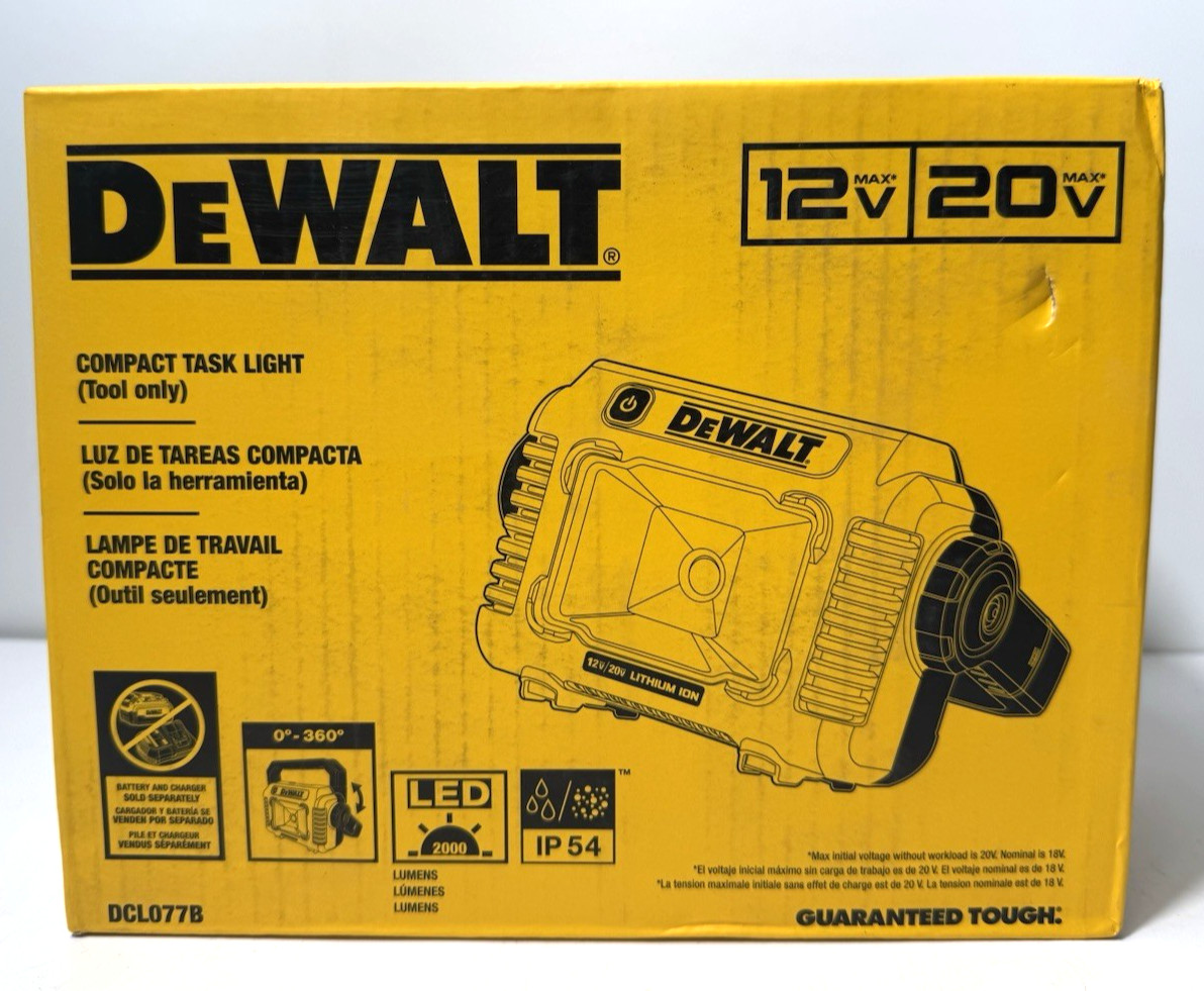 DEWALT DCL077B 12v/20v Max Li-Ion Cordless Compact Task Light Tool Only
