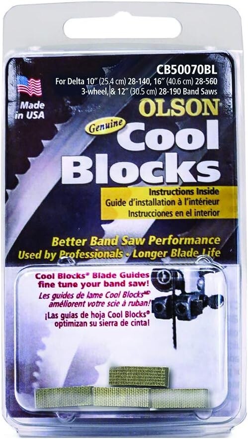 OLSON SAW CB50070BL 12-Inch Delta/Jet Band Saw Accessory Cool Blocks