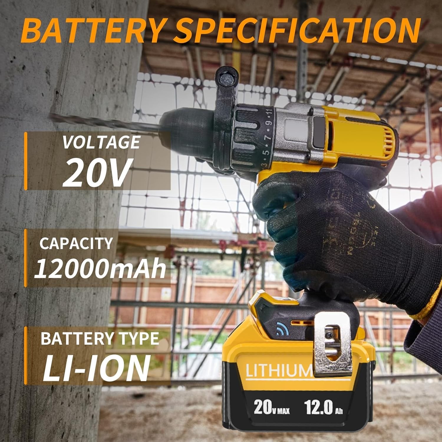 4Pack 20V For DeWalt 20 Volt Max XR 12.0AH Battery DCB206-2 DCB205-2 Lithium Ion