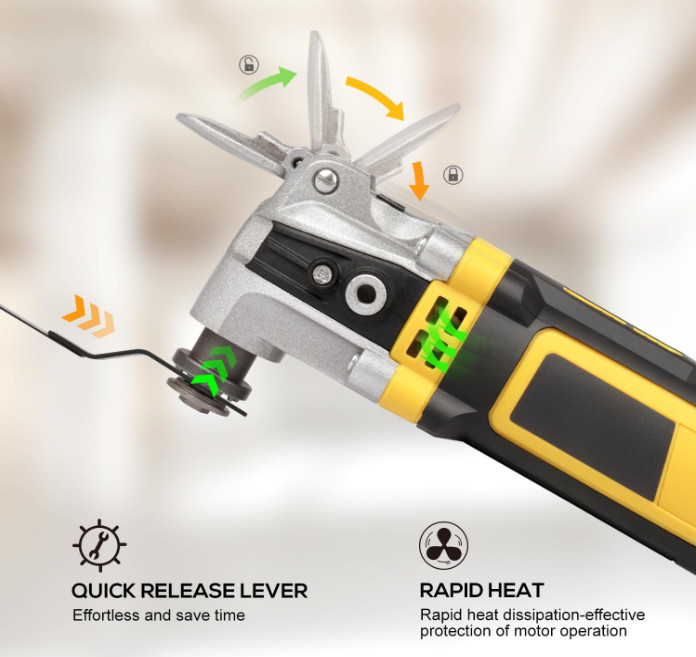 Multiherramienta Oscilante 3.5A 6 Velocidades 4° con 30 Accesorios, Nuevo