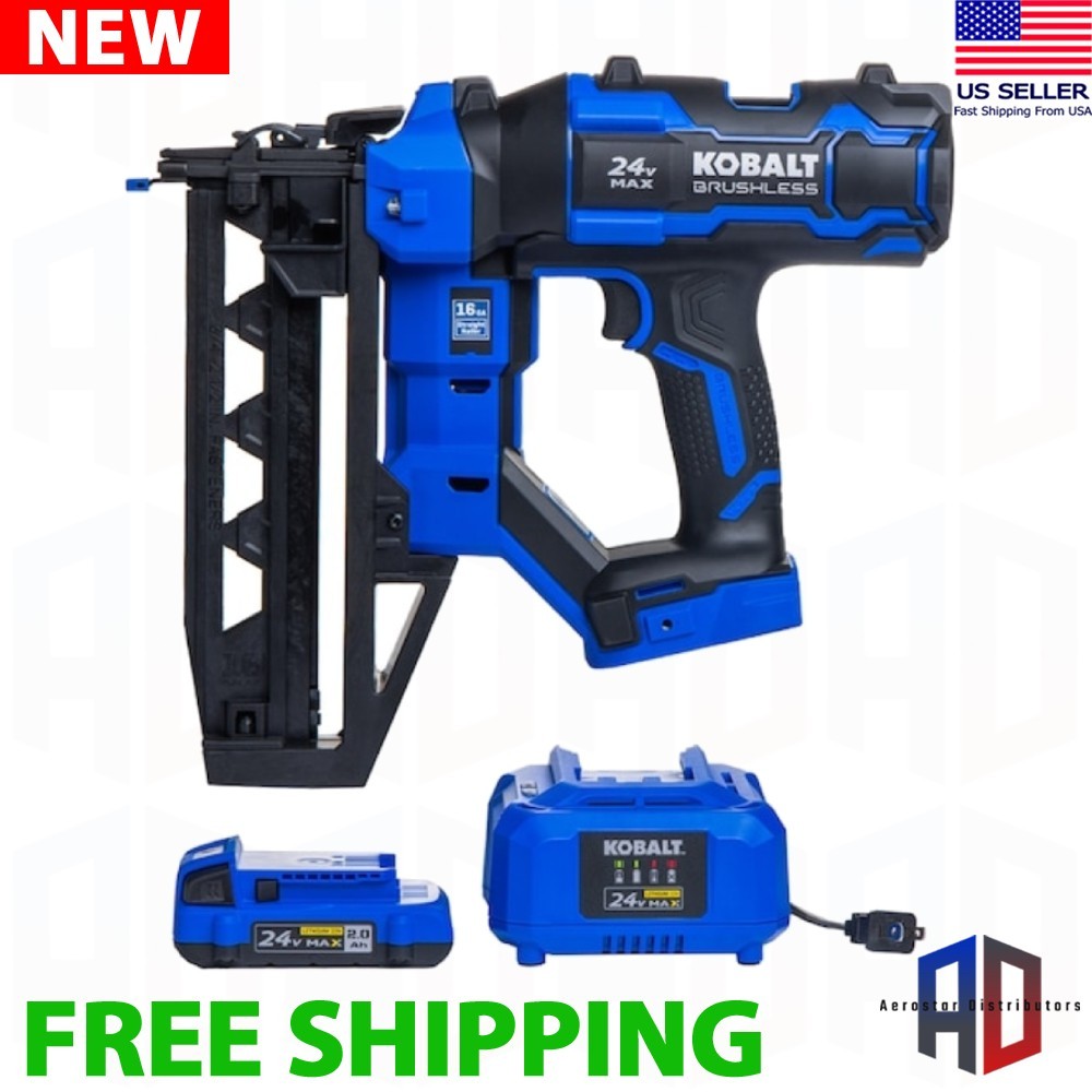 KOBALT XTR 2-1/2” 16 Gauge Cordless Straight Finish Nailer with Battery +Charger