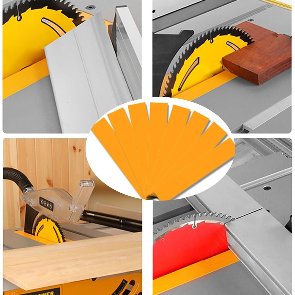 10 Pcs Yellow Zero Clearance Miter Saw Tape PVC Strips 2×14 Inch Precision