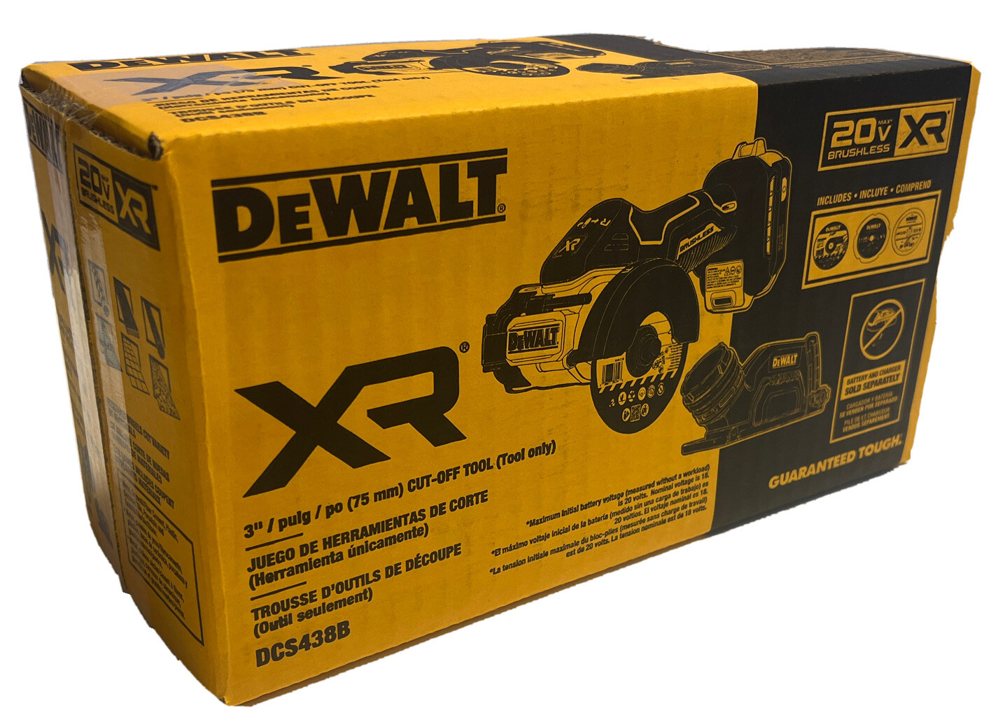 BRAND NEW DEWALT DCS438B 20V 20 Volt MAX XR Brushless 3&Prime; Compact Cut-Off Tool