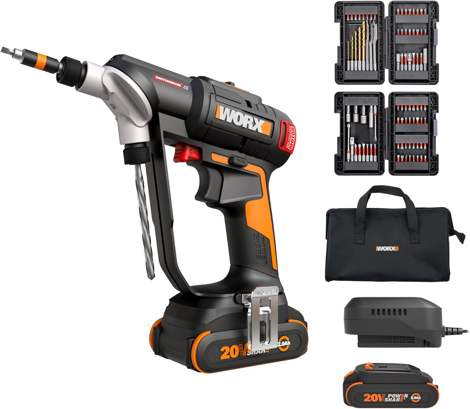 Cordless Drill Driver, 20V 445 In·Lb Brushless Power Drill Driver, Powerful Dril