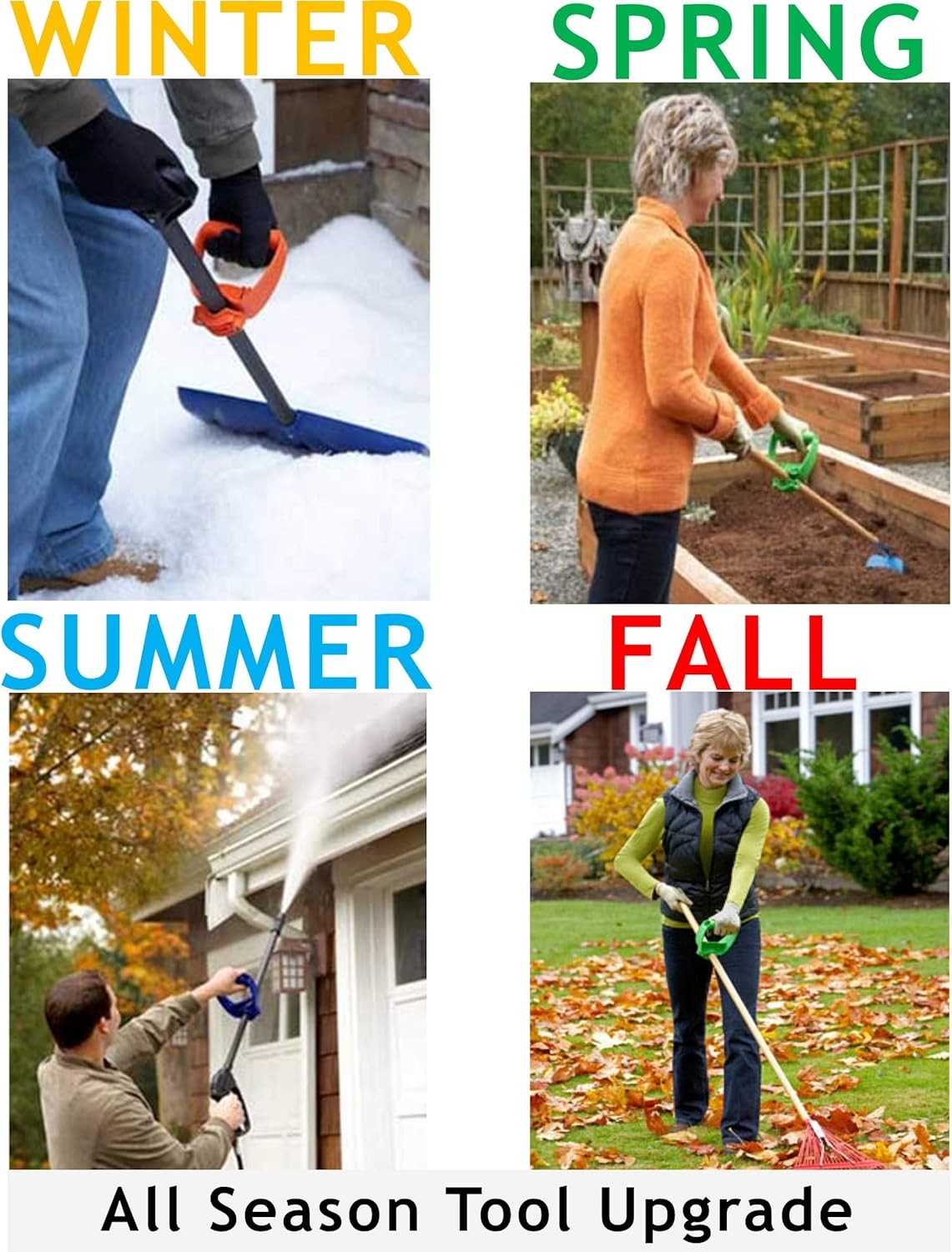 Back-Saving Tool Handle Labor-Saving Ergonomic Shovel or Rake Yellow