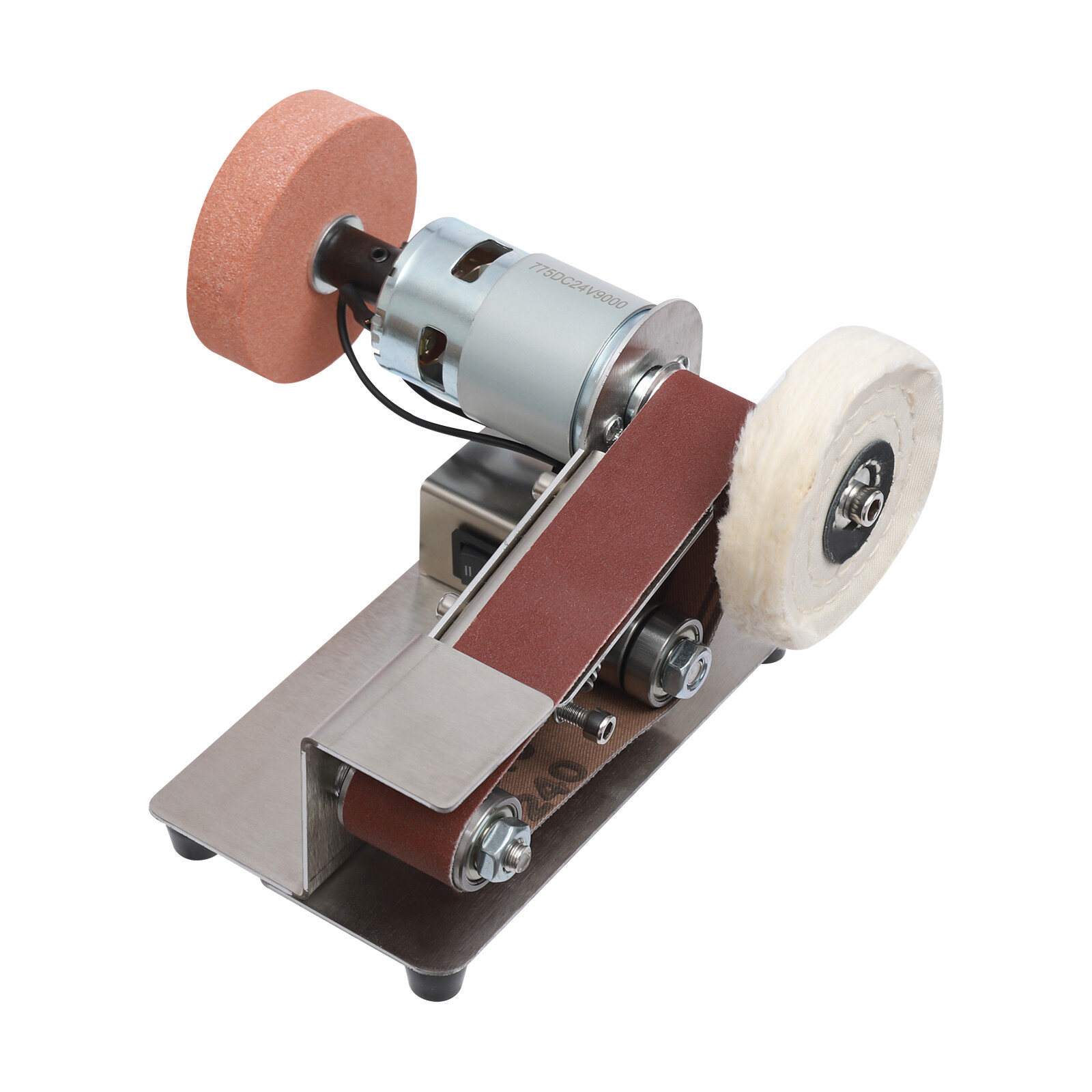 Electric Small Belt Sander&7-Stage Adjustable Polisher with 20pcs Belt 9000r/min