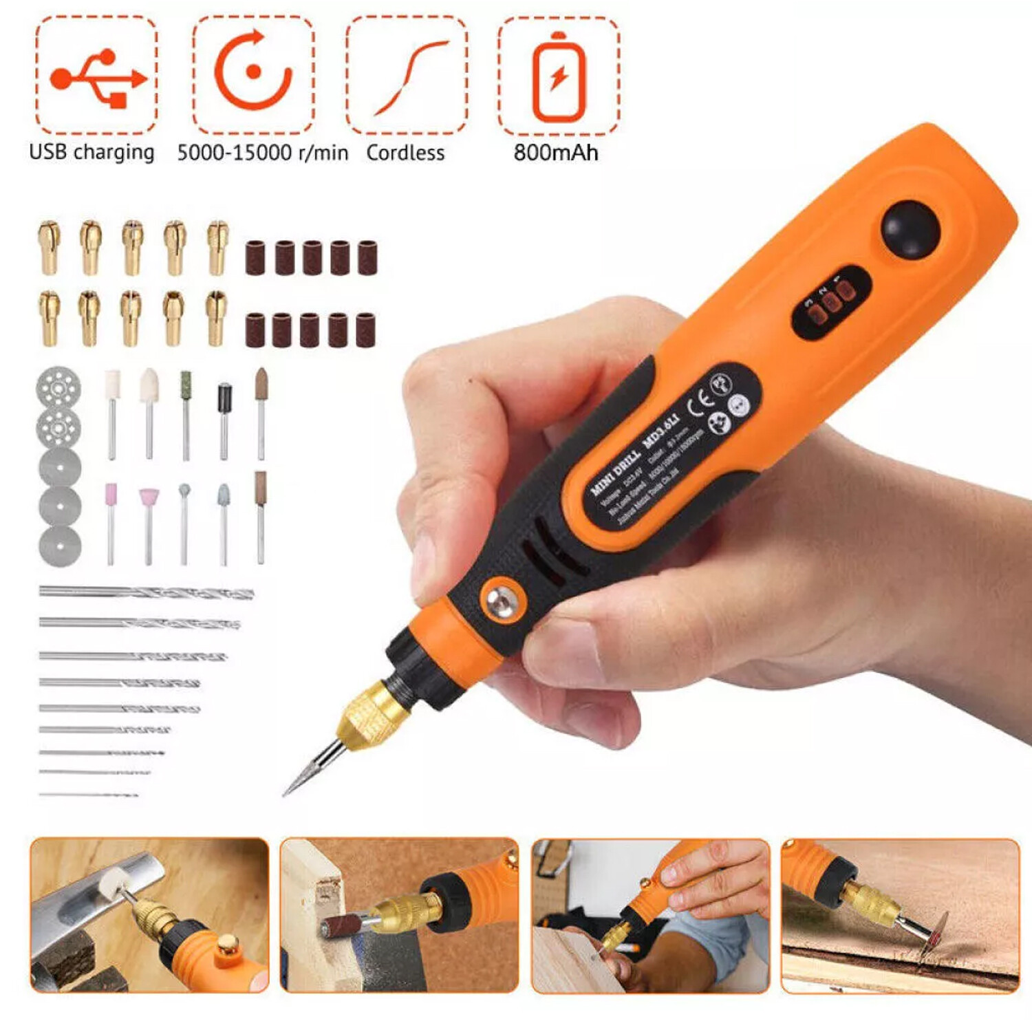 48PCS Abrasive Rotary Tool Accessories Grinding Sanding Cutting Polishing Set US