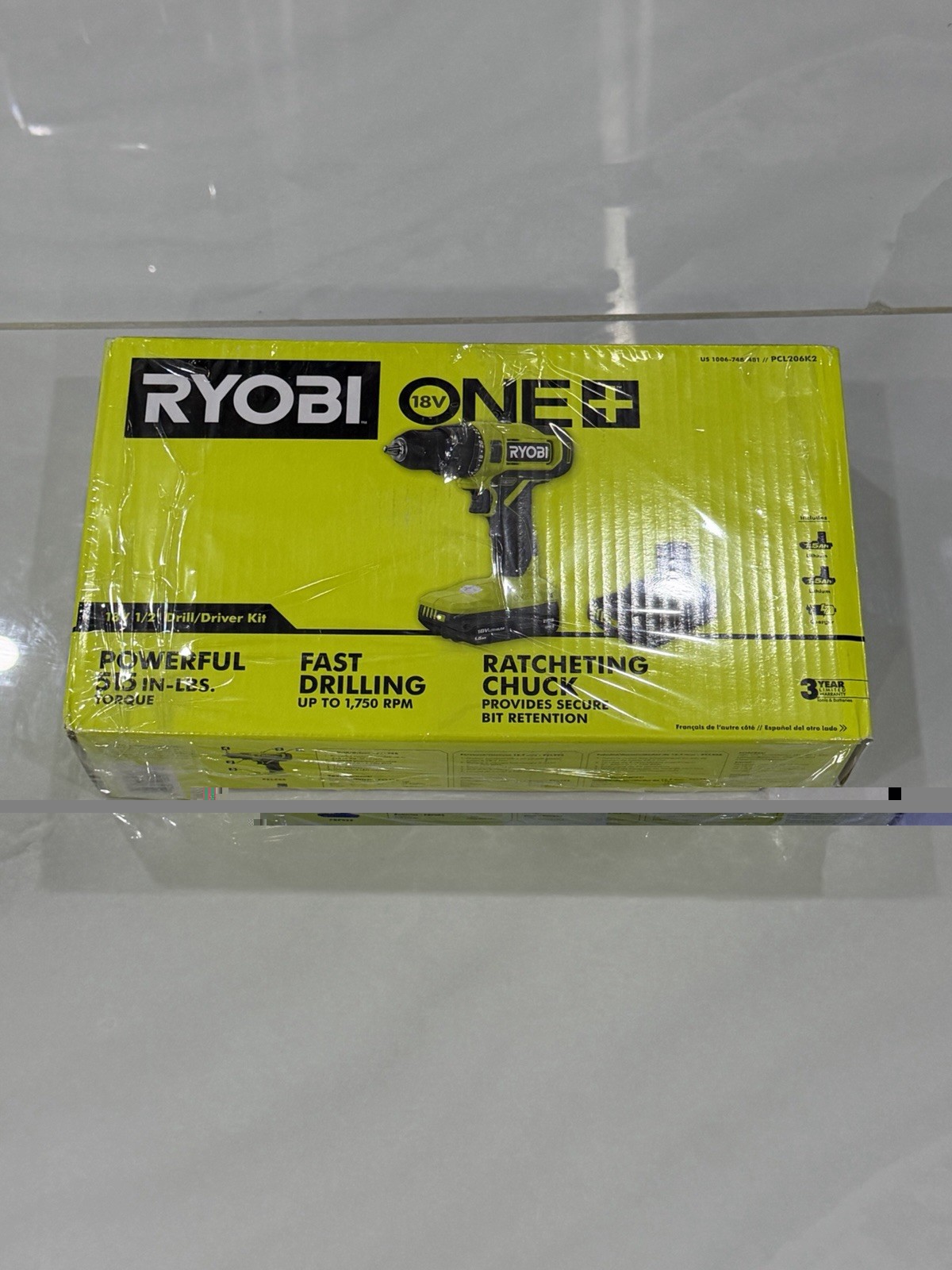 Ryobi PCL206K2 Cordless Drill/Driver 1/2&Prime; Lithium-Ion, Two 1.5Ah Batteries