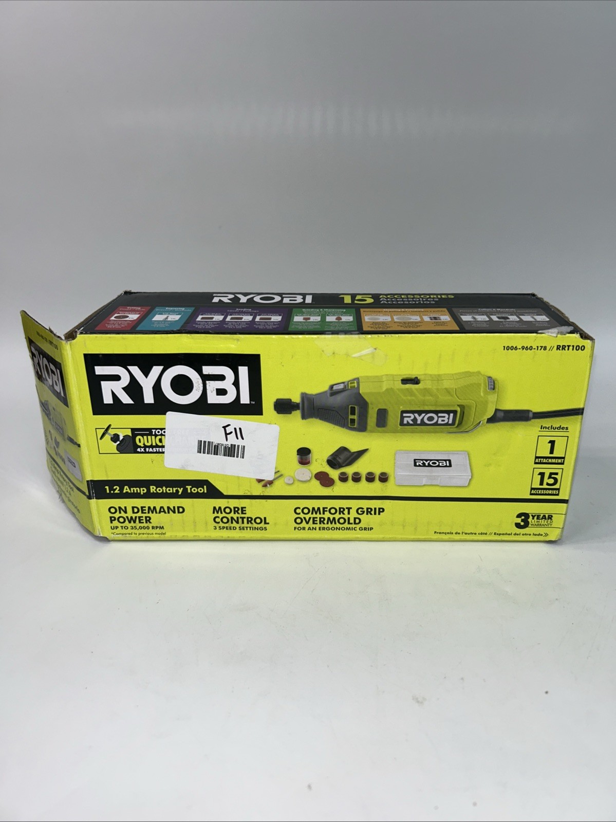 Ryobi RRT100 35000 RPM Rotary Tool Kit – Yellow F11