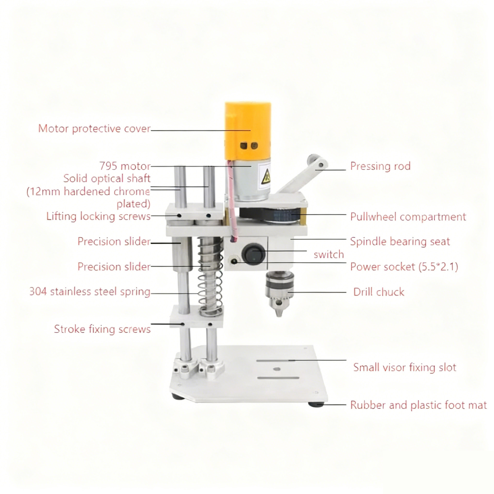 Mini Bench Drill Press Precision CNC Table Milling Machine Portable Driller, 96W
