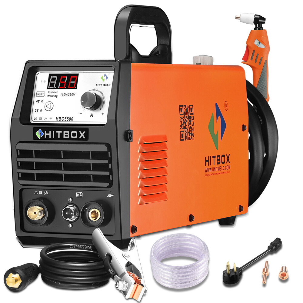 HITBOX 110V 220V Plasma Cutting Machine Air Plasma Cutter IGBT Inverter with 55A