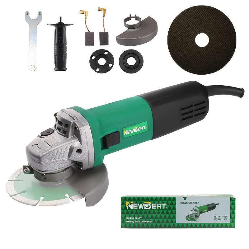 Electric Angle Grinder 4.5&Prime; 1000W Side Switch 11000RPM Long Cord 227cm Kit