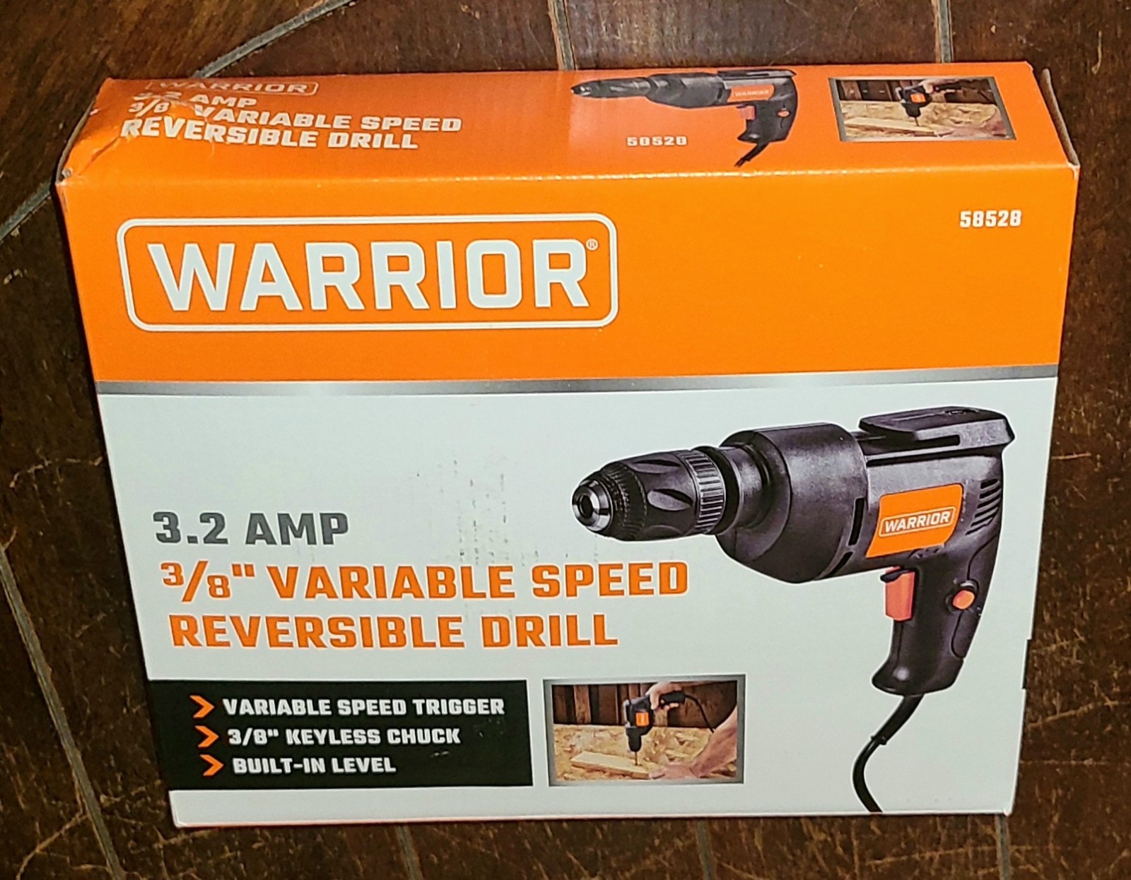 WARRIOR 3.2 Amp 3/8&Prime; Variable Speed Reversible Drill – Model #58528