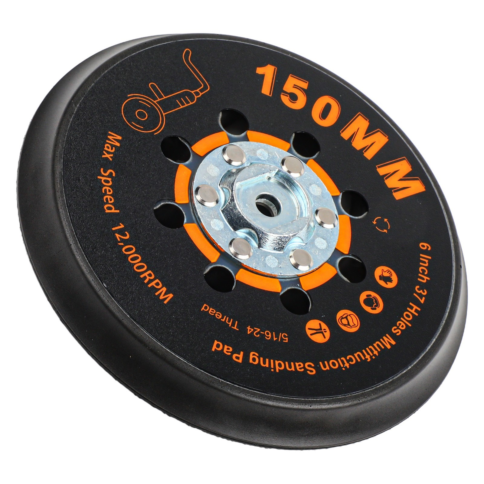 150mm Sanding Disc Backing Pad with 37 Holes for Various Finishing Applications