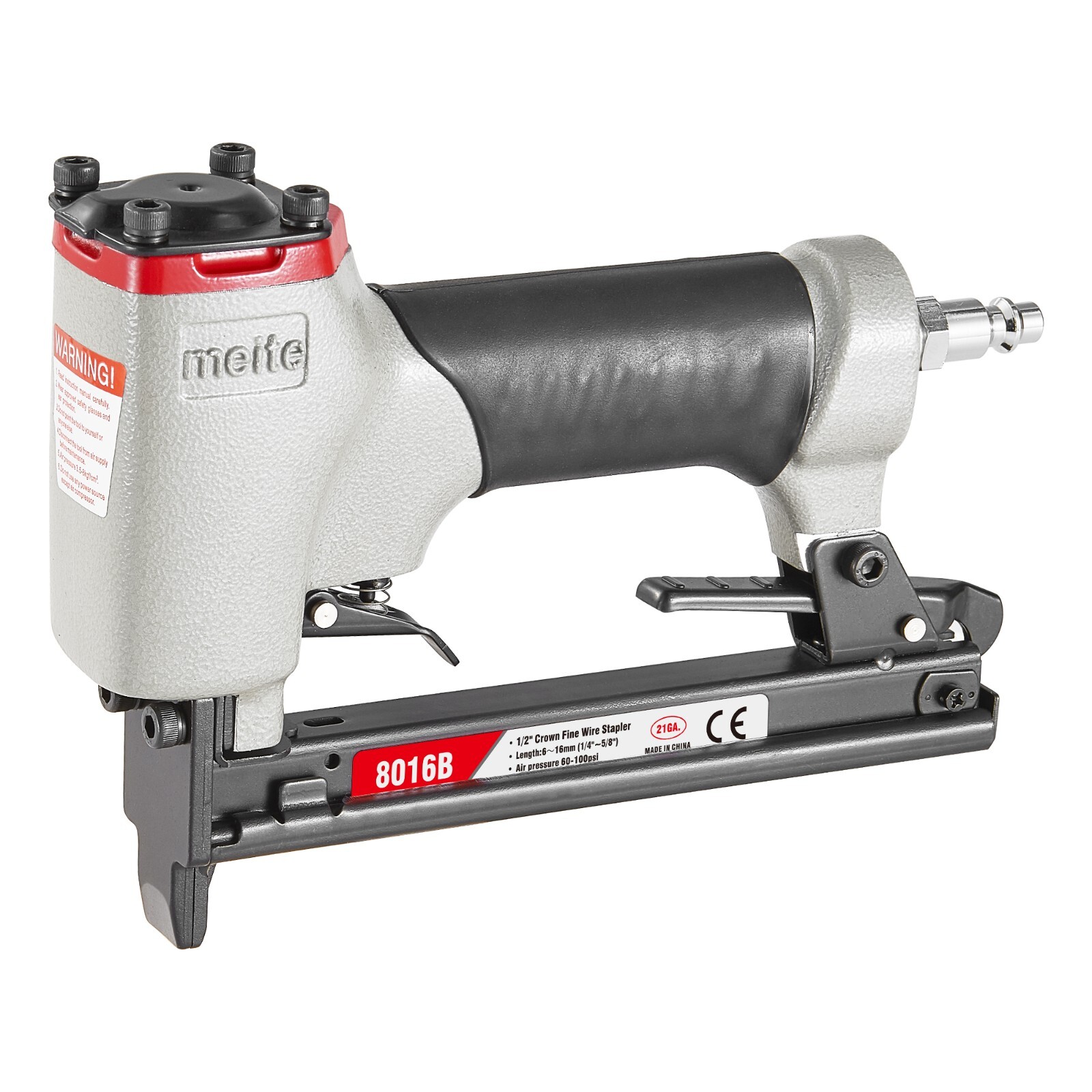 meite 8016B 21 Gauge 1/2&Prime; Crown Pneumatic Upholstery Stapler 1/4&Prime; – 5/8&Prime; Length
