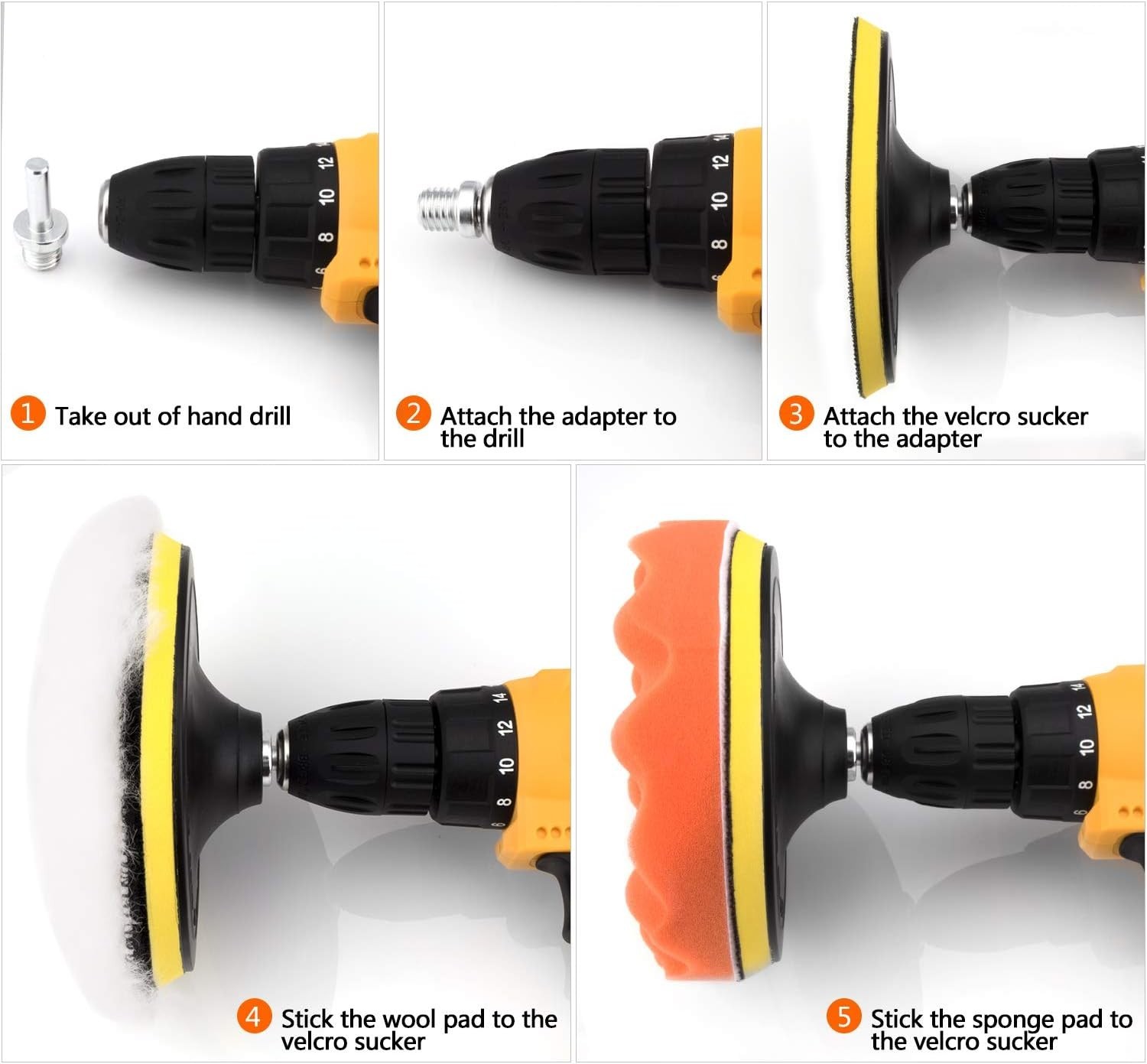 All-in-One 11 Piece 6 Inch Buffing and Polishing Kit for Professional Finish