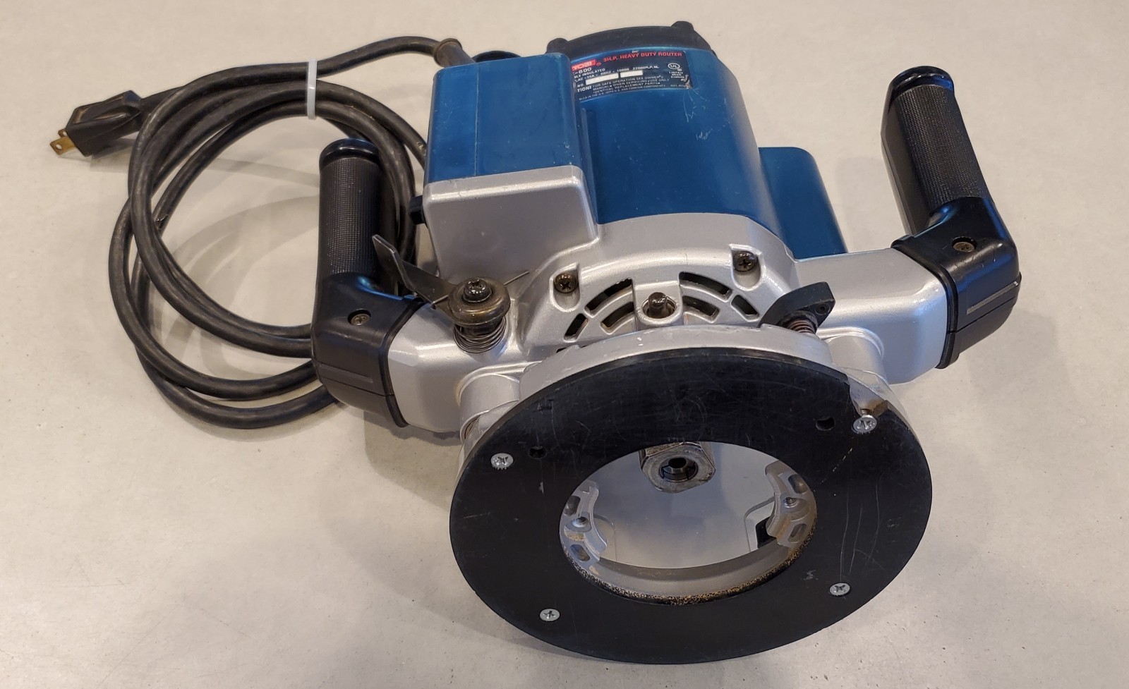 Ryobi RE-600 1/2&Prime; Heavy Duty 3HP Variable Speed Plunge Router. Made in USA.